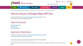 
                            13. How to secure a Google Maps API Key - Yoast Knowledge Base