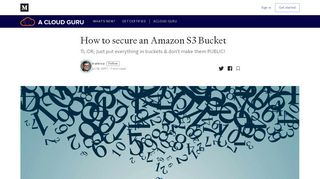 
                            8. How to secure an Amazon S3 Bucket – A Cloud Guru