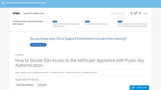 
                            1. How to Secure SSH Access to the NetScaler Appliance with Public ...