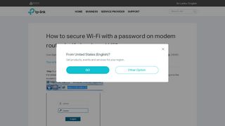 
                            1. How to secure Wi-Fi with a password on modem router (self ... - TP-Link