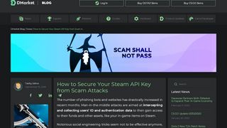 
                            8. How to Secure Your Steam API Key from Scam Attacks | DMarket | Blog