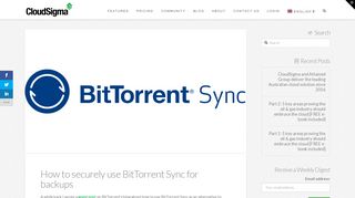 
                            8. How to securely use BitTorrent Sync for backups | CloudSigma