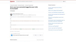 
                            9. How to see currently logged in user with Powershell - Quora