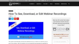 
                            4. How To See, Download, or Edit Webinar Recordings — Genndi