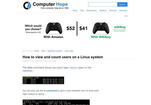 
                            7. How to see how many users in Linux - Computer Hope