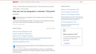 
                            6. How to see my designation in ultimatix- TCS portal - Quora