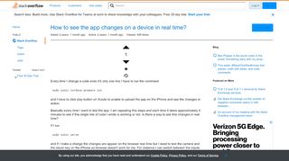 
                            4. How to see the app changes on a device in real time? - Stack Overflow