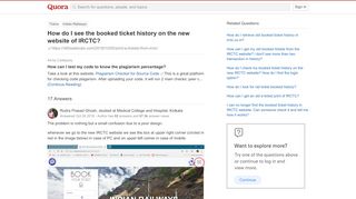 
                            11. How to see the booked ticket history on the new website of IRCTC ...