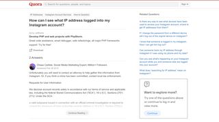 
                            1. How to see what IP address logged into my Instagram account - Quora