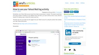 
                            12. How to see your Yahoo! Mail log activity - Arul John