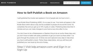 
                            13. How to Self-Publish a Book on Amazon - Mike Fishbein