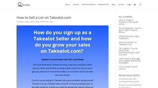 
                            6. How to Sell a Lot on Takealot.com | Insaka