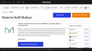 
                            12. How to Sell MKR - Coinsquare