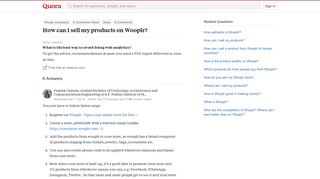 
                            6. How to sell my products on Wooplr - Quora