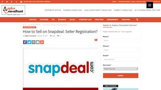 
                            10. How to Sell on Snapdeal: Seller Registration? | Aapka Consultant