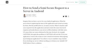 
                            7. How to Send a Semi Secure Request to a Server in Android - Medium