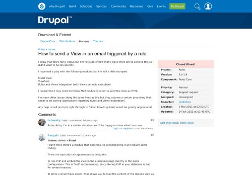 
                            11. How to send a View in an email triggered by a rule [#1078116] - Drupal