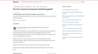 
                            7. How to send an anonymous email from gmail - Quora