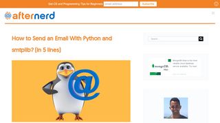 
                            10. How to Send an Email With Python and smtplib? (in 5 lines) - Afternerd