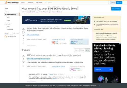 
                            3. How to send files over SSH/SCP to Google Drive? - Stack Overflow