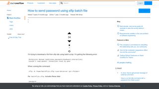 
                            2. How to send password using sftp batch file - Stack Overflow