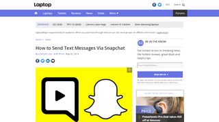 
                            11. How to Send Text Messages Via Snapchat - Laptop Mag