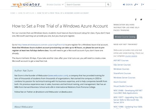 
                            4. How to Set a Free Trial of a Windows Azure Account | Webucator
