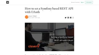 
                            13. How to set a Symfony based REST API with OAuth – Cleverti – Medium