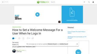 
                            4. How to Set a Welcome Message For a User When he Logs In