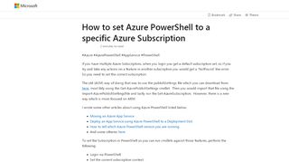 
                            2. How to set Azure PowerShell to a specific Azure Subscription ...