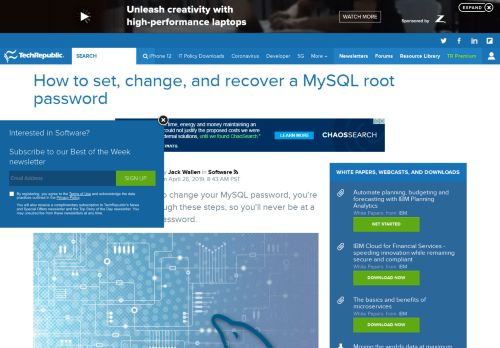 
                            1. How to set, change, and recover a MySQL root password - TechRepublic