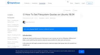 
                            12. How To Set Filesystem Quotas on Ubuntu 18.04 | DigitalOcean