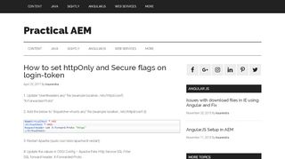 
                            6. How to set httpOnly and Secure flags on login-token – Practical AEM