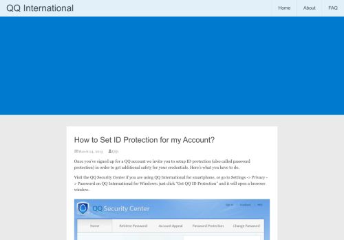 
                            3. How to Set ID Protection for my Account? | QQ International