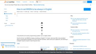 
                            11. How to set MSDN to be always in English - Stack Overflow