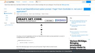 
                            11. How to set OpenIdConnect option prompt =