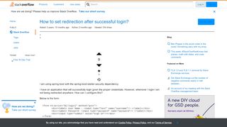 
                            1. How to set redirection after successful login? - Stack Overflow