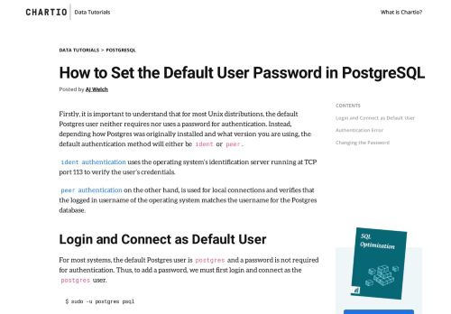 
                            12. How to Set the Default User Password in PostgreSQL - Chartio