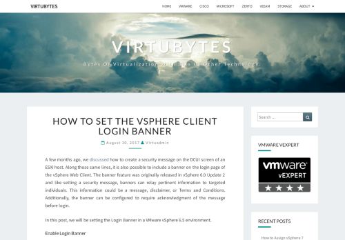 
                            1. How to Set the vSphere Client Login Banner - VirtuBytes