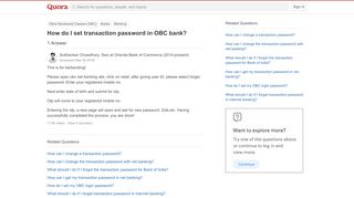 
                            4. How to set transaction password in OBC bank - Quora