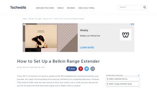 
                            12. How to Set Up a Belkin Range Extender | Techwalla.com