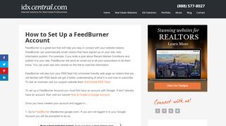 
                            13. How to Set Up a FeedBurner Account | Real Estate Web Site Design ...