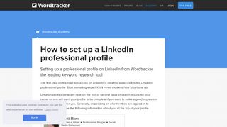 
                            11. How To Set Up A Linkedin Professional Profile : Wordtracker