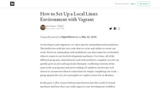 
                            11. How to Set Up a Local Linux Environment with Vagrant - Medium