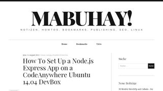 
                            10. How To Set Up a Node.js Express App on a CodeAnywhere Ubuntu ...