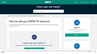 
                            2. How to set up a NOW TV account - NOW TV - Help