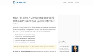 
                            11. How To Set Up A OptimizePress 2.0 Membership Site With ...