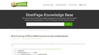 
                            12. How to set up a POP or IMAP account on your mobile phone