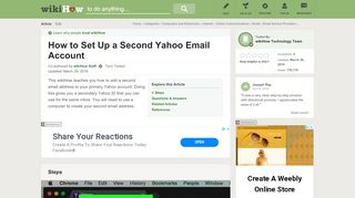 
                            9. How to Set Up a Second Yahoo Email Account: 11 Steps