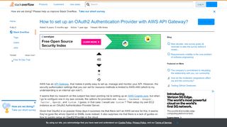 
                            12. How to set up an OAuth2 Authentication Provider with AWS API ...